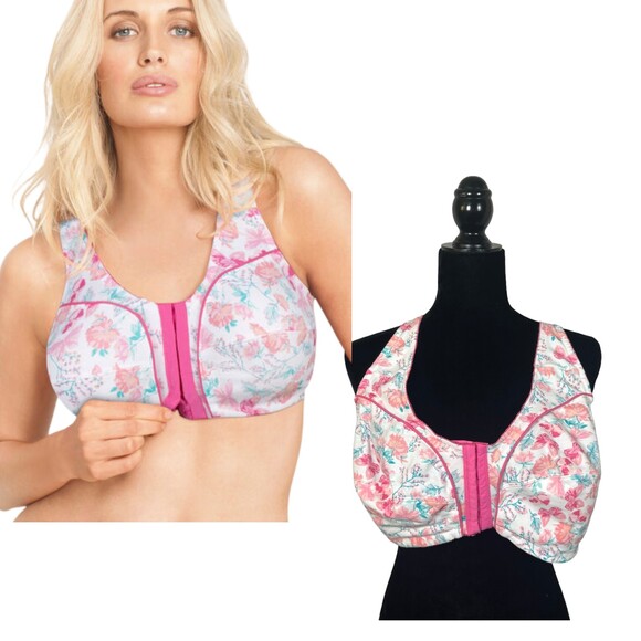 Comfort Choice Butterfly Floral Wireless Front Closure Bra Size 48B - Picture 1 of 6